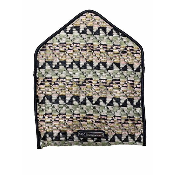 BCBGeneration Straw Purse Clutch Aztec Envelope Foldover Leather Trim Pink Blk - Picture 4 of 9